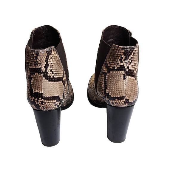Teodosia lloyd women's python animal leather exotic pull - on ankle boots Sz 9.5 - Picture 5 of 9